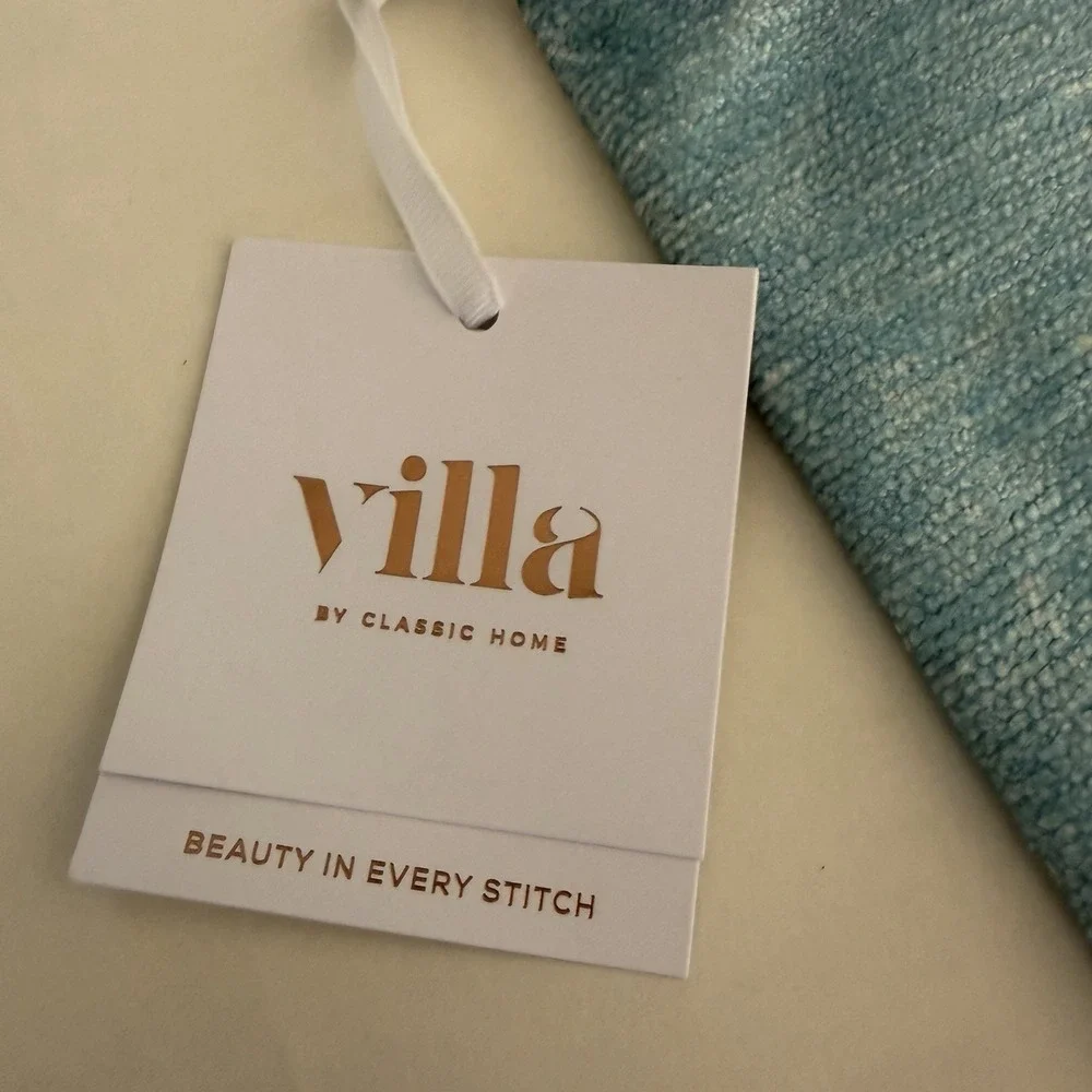 Villa by Classic‎ Home Beatriz Blue 20x20 Pillow Cover Pottery Barn Yellow Soft